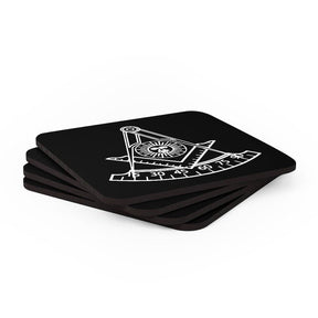 Past Master Blue Lodge California Regulation Coaster - Black & White