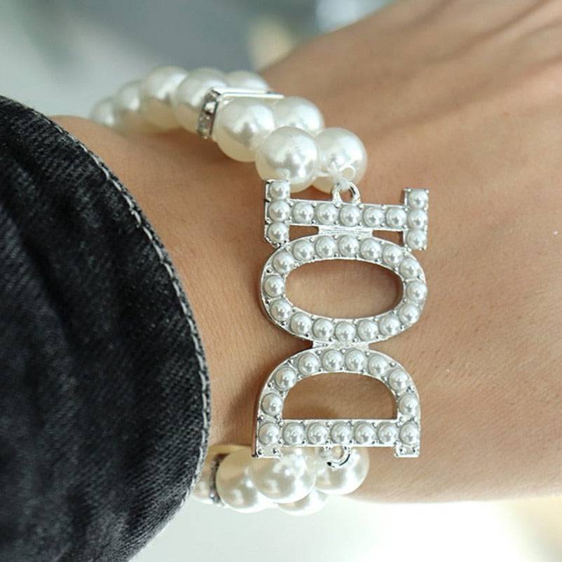 DOI Bracelet - Handmade Pearl Stretch - Bricks Masons