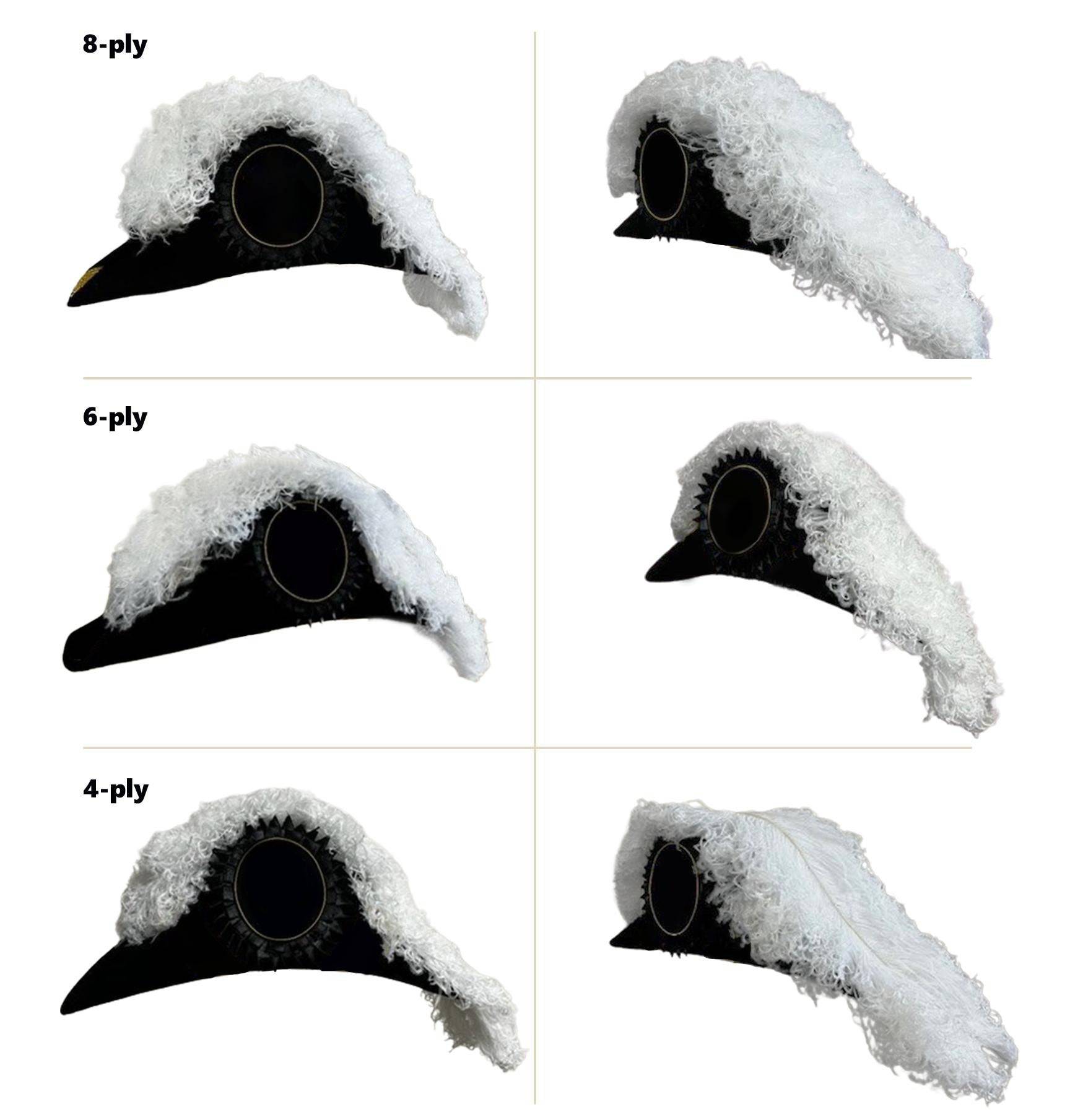 Eminent Commander Knights Templar Chapeau - All White Plumes - Bricks Masons