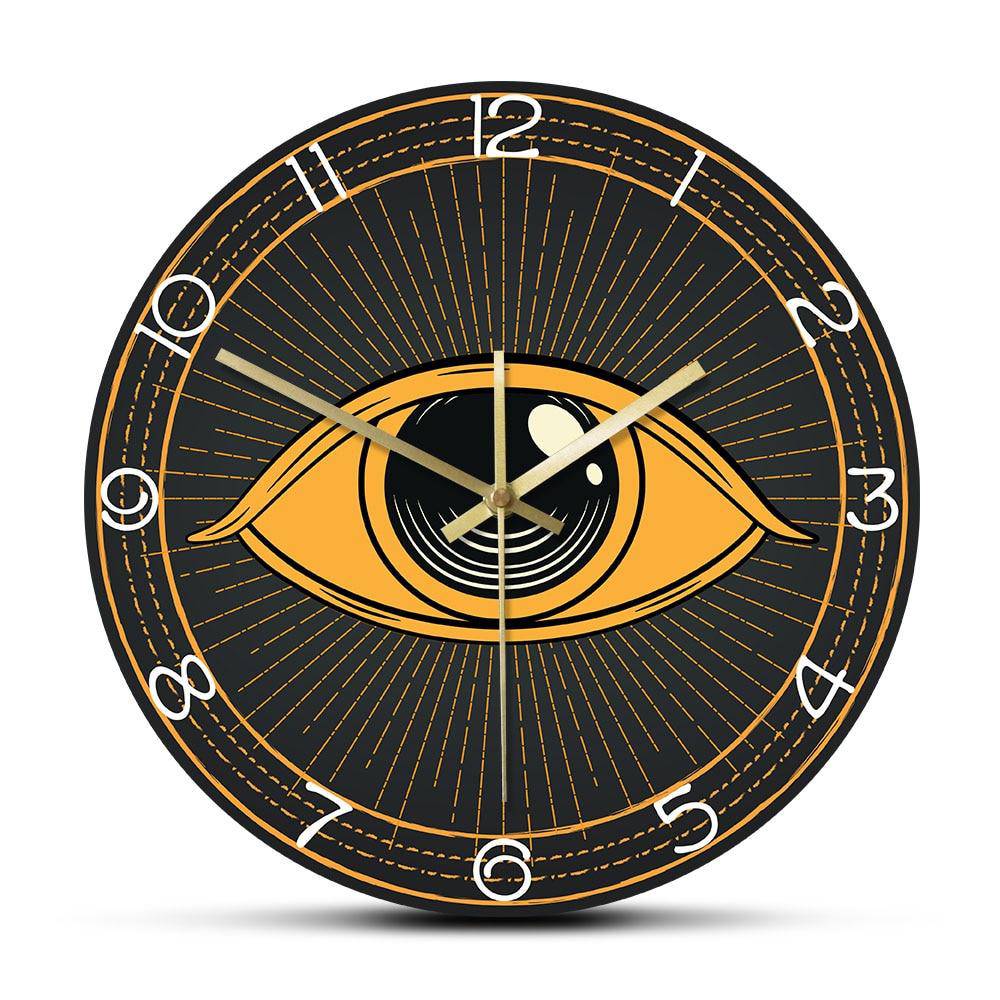 Eye Of Providence Clock - Silent Non Ticking - Bricks Masons
