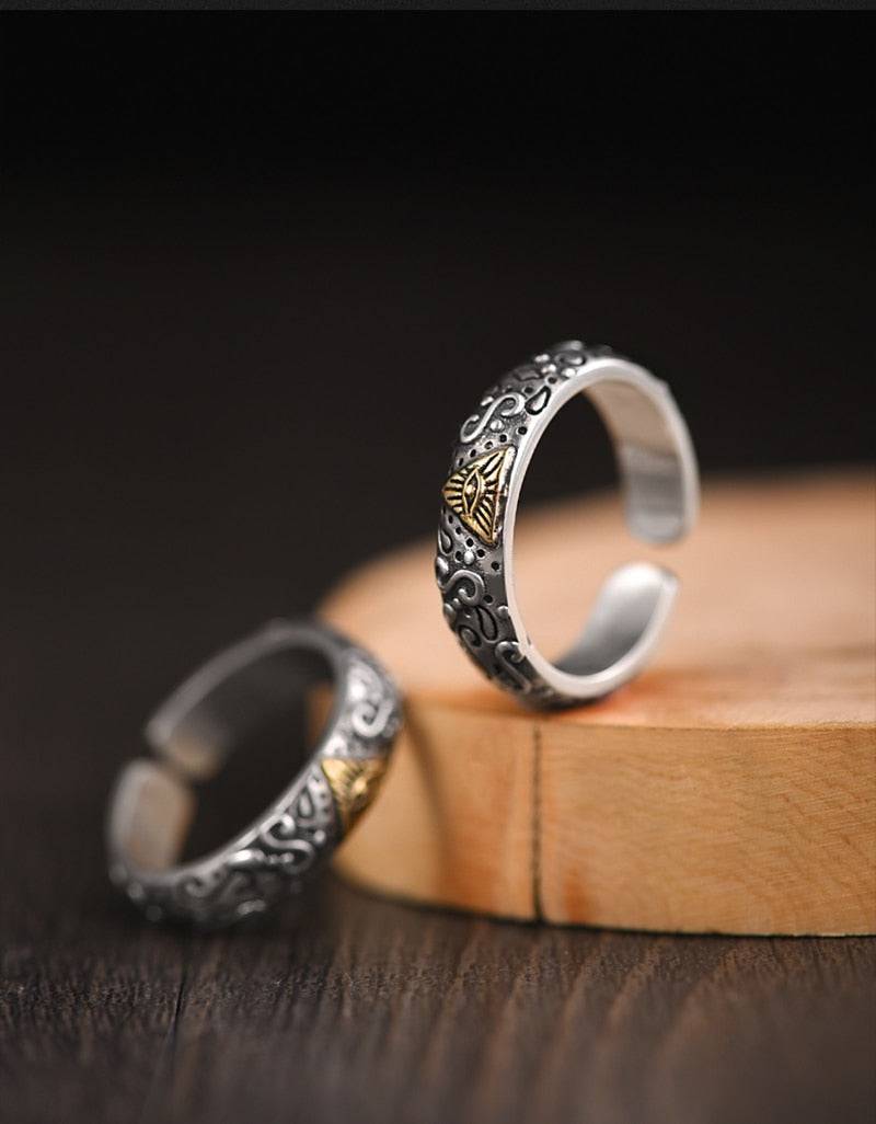 Eye Of Providence Ring - Adjustable 925 Sterling Silver - Bricks Masons