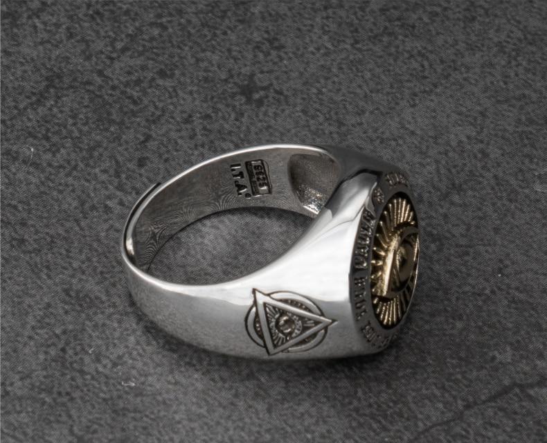 Eye Of Providence Ring - Resizable Silver - Bricks Masons