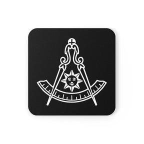 Past Master Blue Lodge California Regulation Coaster - White & Black