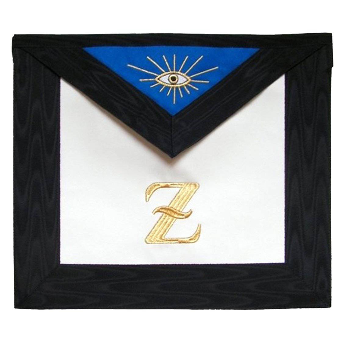 4th Degree Scottish Rite Apron - White, Blue with Black Moire