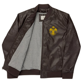 33rd Degree Scottish Rite Jacket - Wings Down Leather Golden Embroidery