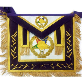 Grand Associate Patron OES Apron - Hand Embroidery - Bricks Masons
