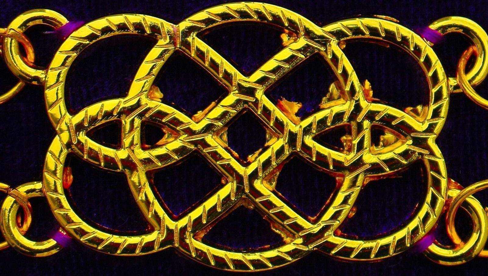 Grand Officers Blue Lodge Chain Collar - Gold Plated with Rhinestones - Bricks Masons