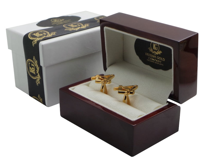Master Mason Blue Lodge Cufflinks - Gold With Gift Case - Bricks Masons