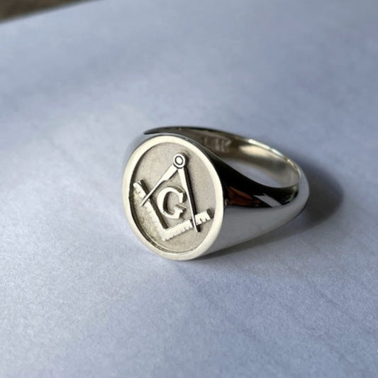 Master Mason Blue Lodge Ring - 10k to 18k Various Gold Colors - Bricks Masons