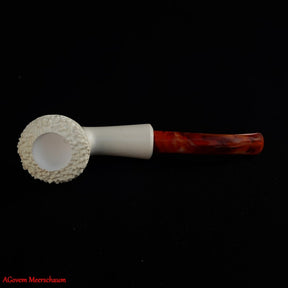 Masonic Meerschaum Pipe - Wax Coating With Fitted Case - Bricks Masons