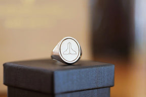 Master Mason Blue Lodge Ring - Solid Gold & Blue Enamel - Bricks Masons