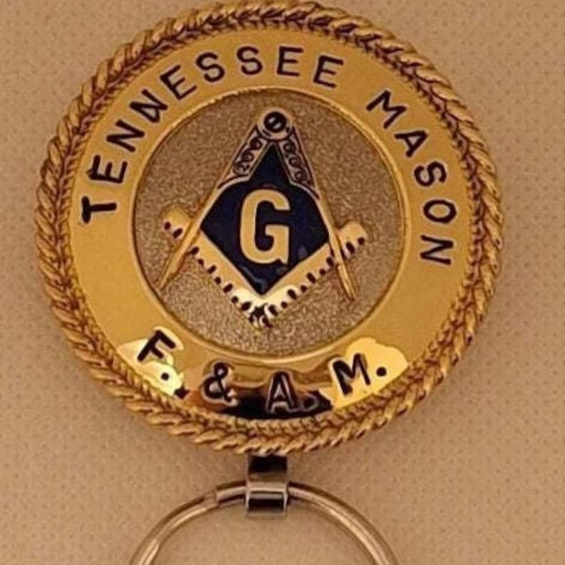 Master Mason Blue Lodge Keychain - Tennessee Mason F & A.M Square & Compass G - Bricks Masons
