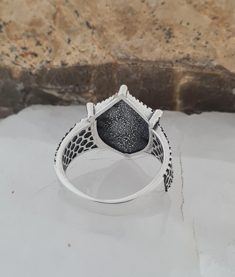 Master Mason Blue Lodge Ring - Handmade Sterling Silver - Bricks Masons