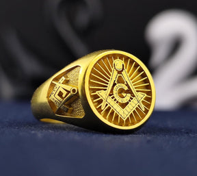Master Mason Blue Lodge Ring - S&C G Various Materials & Customizable - Bricks Masons