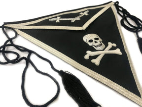 Knights Templar Apron - Silver Bullion Embroidery - Bricks Masons