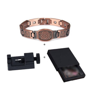 Knights Templar Bracelet - Square and Compass G/Cross Copper Magnetic - Bricks Masons
