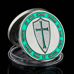 Knights Templar Coin - Crusaders Cross Souvenir Commemorative - Bricks Masons
