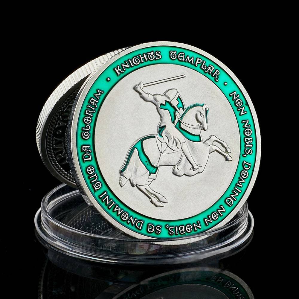 Knights Templar Coin - Crusaders Cross Souvenir Commemorative - Bricks Masons