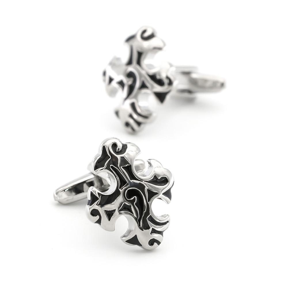 Knights Templar Cufflink - Medieval Motif Cross - Bricks Masons