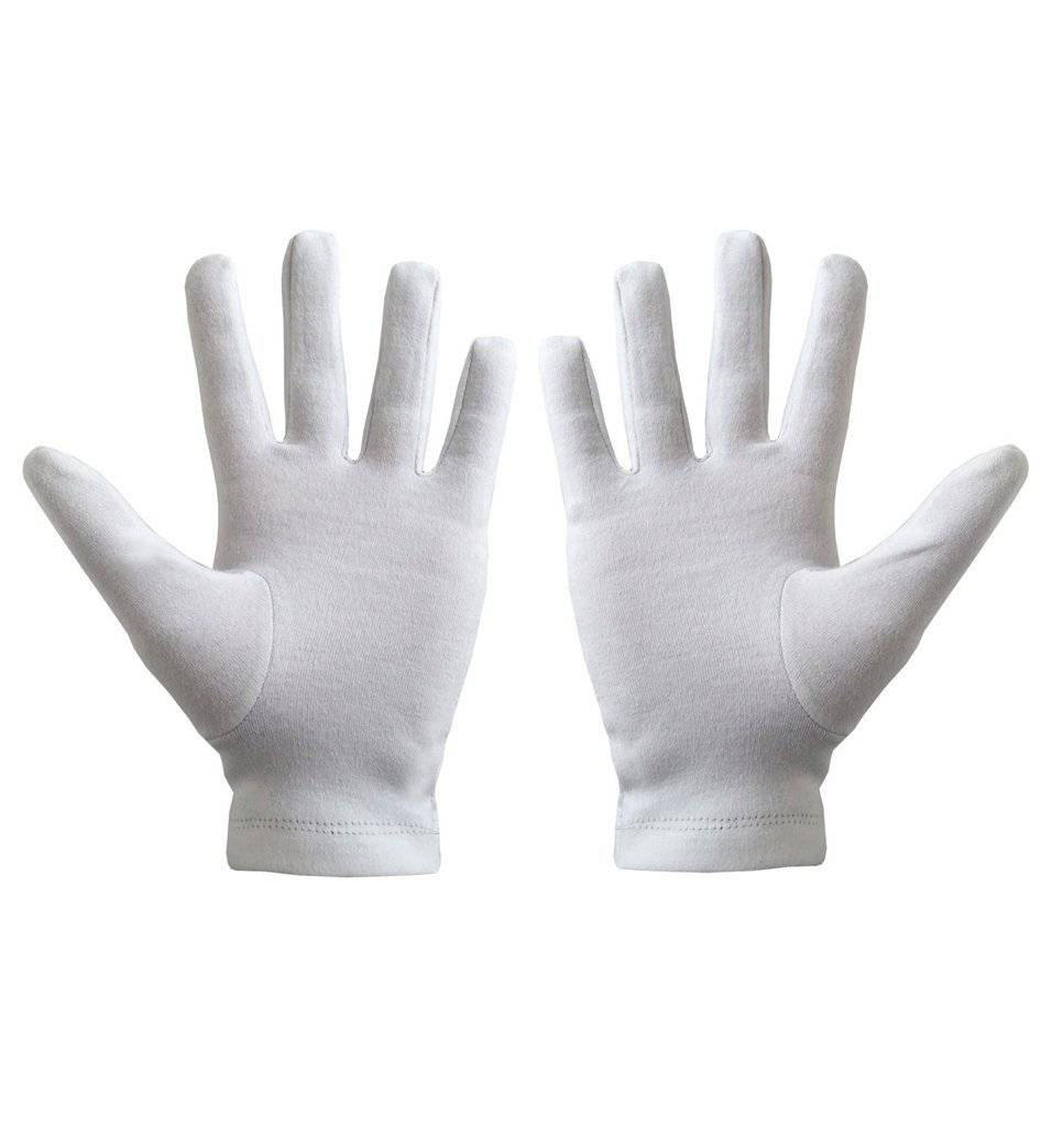 Knights Templar Commandery Gloves - White with Red Nordic Cross - Bricks Masons