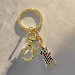 Knights Templar Keychain - Gold Plated Chain And Pendant - Bricks Masons