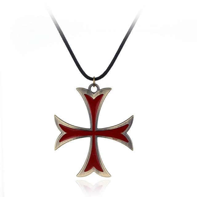 Knights Templar Commandery Necklace - Medieval Cross - Bricks Masons