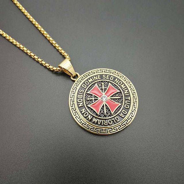 Knights Templar Necklace - Stainless Steel Gold/Silver - Bricks Masons