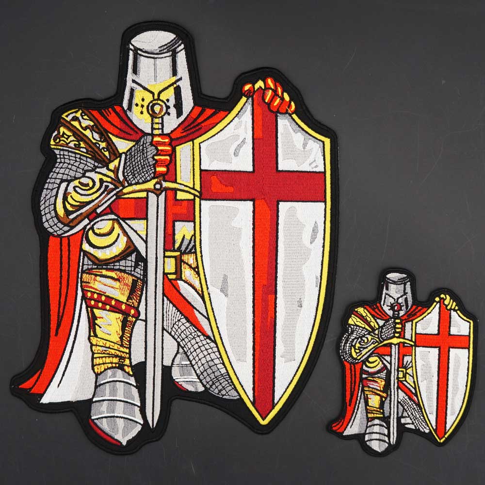 Knights Templar Patch - HANDMADE Crusader Embroidered - Bricks Masons