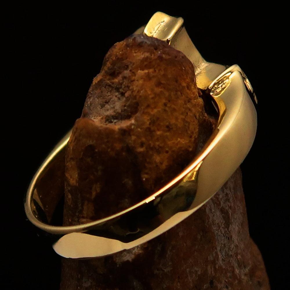 Knights Templar Ring - Green Celtic Cross - Bricks Masons