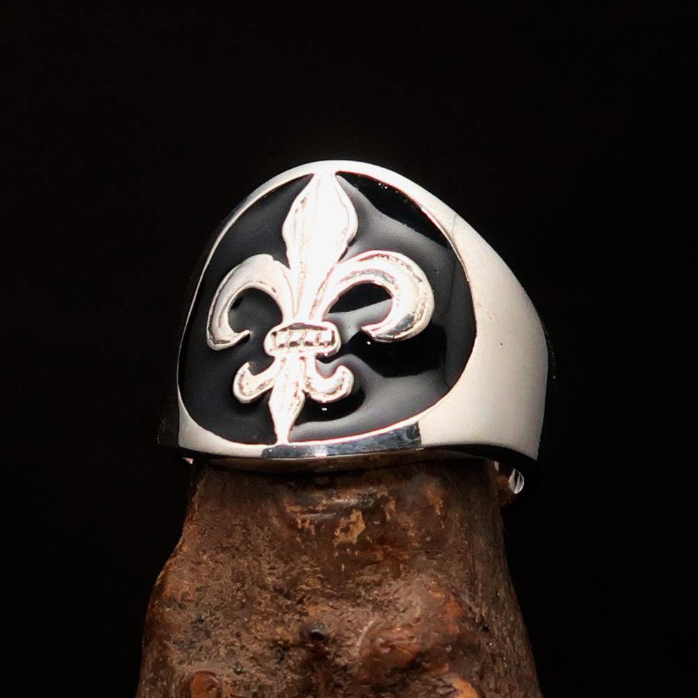 Knights Templar Ring - Knight Fleur De Lis Sterling Silver - Bricks Masons