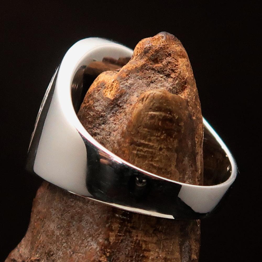 Knights Templar Ring - Polished Cross Sterling Silver - Bricks Masons