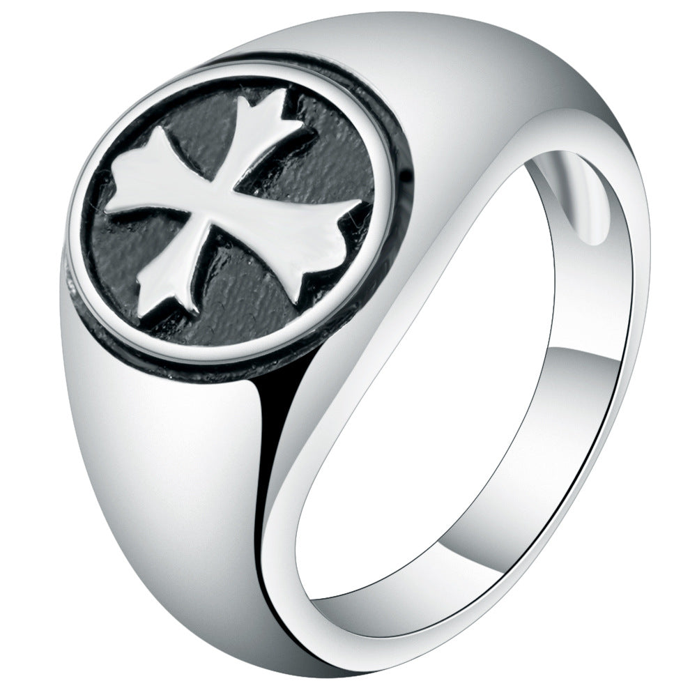 Knights Templar Commandery Ring - Silver Copper Plated - Bricks Masons