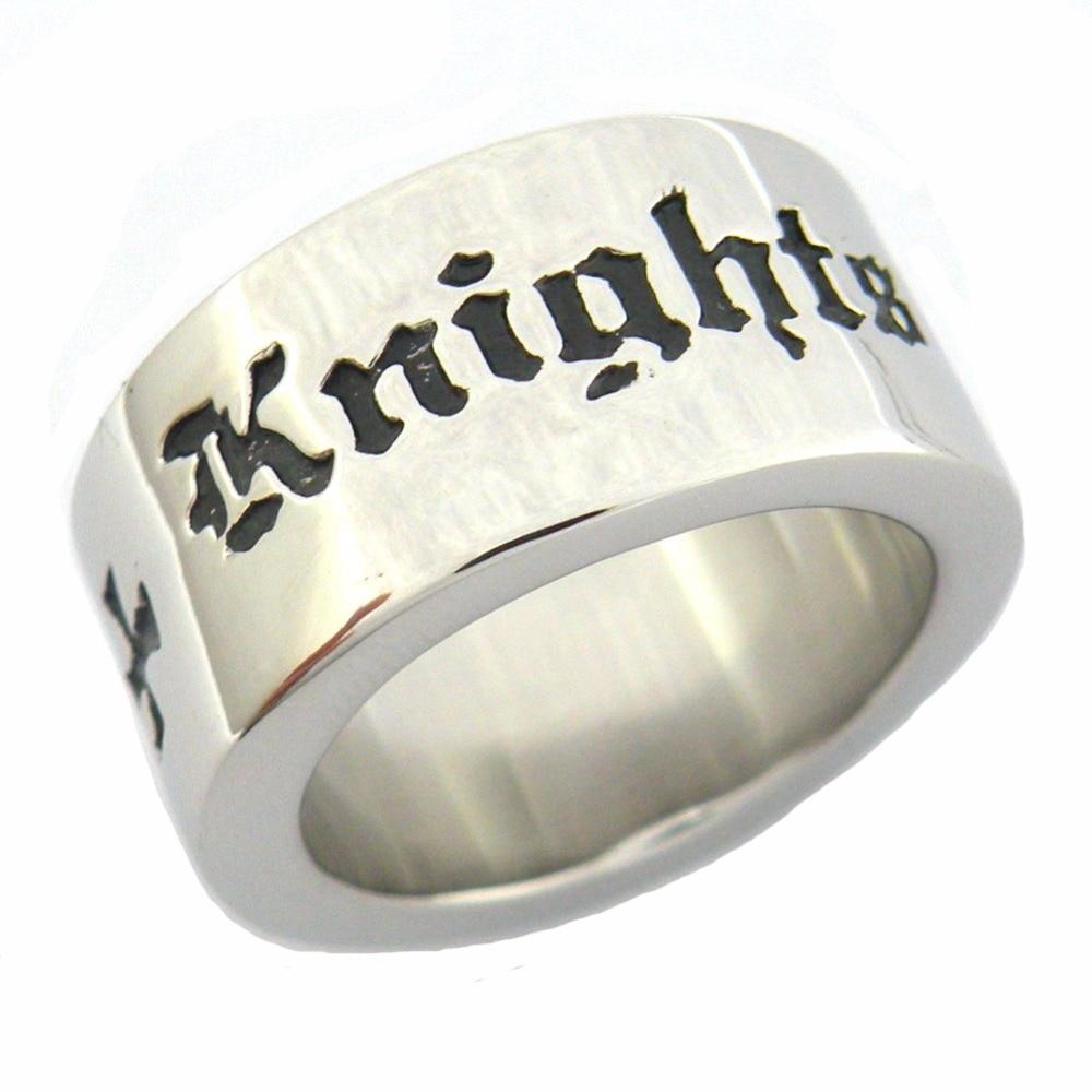 Knights Templar Ring - Stainless Steel With Cross - Bricks Masons