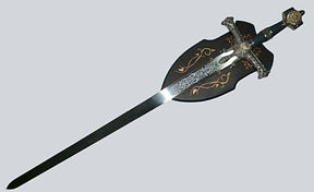 Knights Templar Sword - King Solomon Gold Ark of the Covenant Silver W/ Plaque 48.6" - Bricks Masons