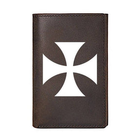 Knights Templar Wallet - Genuine Leather Cross and Credit Card Holder - Bricks Masons