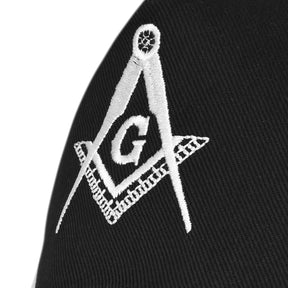 Master Mason Blue Lodge Baseball Cap - Black With White Embroidered Emblem - Bricks Masons