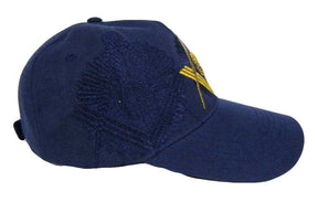 Master Mason Blue Lodge Baseball Cap - Blue Cotton Fabric - Bricks Masons