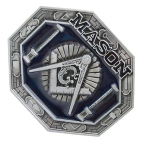 Master Mason Blue Lodge Belt Buckle - Square & Compass Lodge Mason Buckle - Bricks Masons