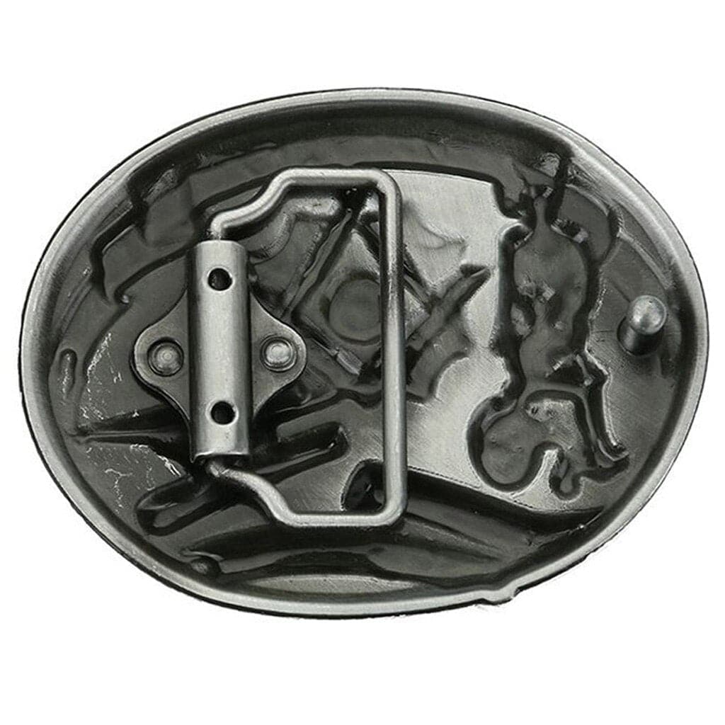 Master Mason Blue Lodge Belt - Serving The Community Square & Compass Buckle - Bricks Masons