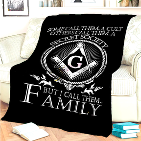 Master Mason Blue Lodge Blanket - 3D Printed Square and Compass G Flannel - Bricks Masons