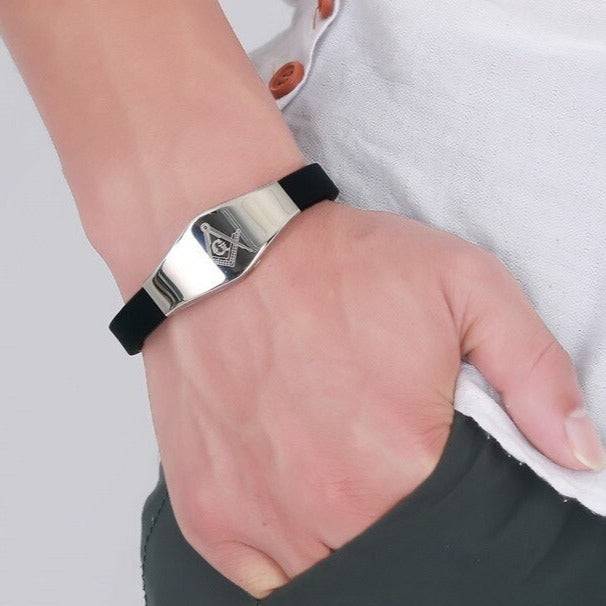 Master Mason Blue Lodge Bracelet - Silicone Adjustable - Bricks Masons