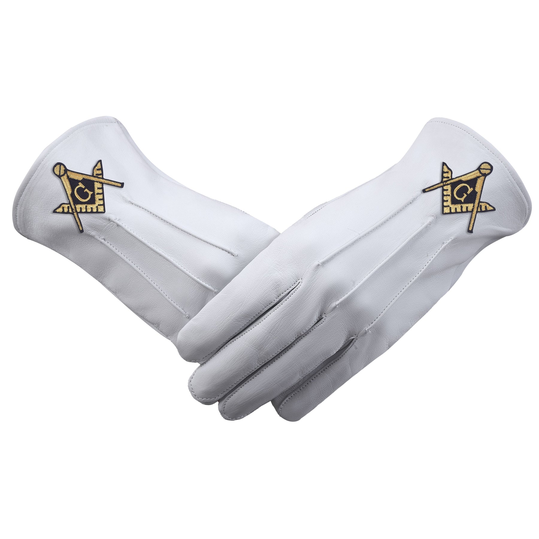 Master Mason Blue Lodge Glove - Pure White Leather - Bricks Masons