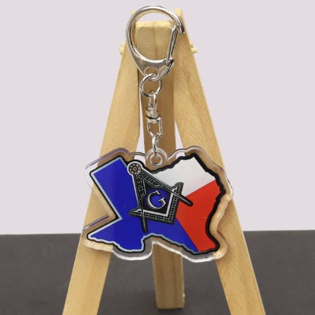 Master Mason Blue Lodge Keychain - Square and Compass G - Bricks Masons
