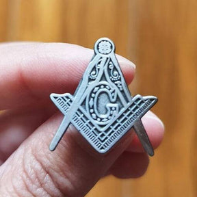 Master Mason Blue Lodge Lapel Pin - 2nd Degree Square and Compass Silver Color - Bricks Masons