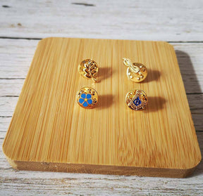 Master Mason Blue Lodge Lapel Pin - Various Appendants Gold plating - Bricks Masons