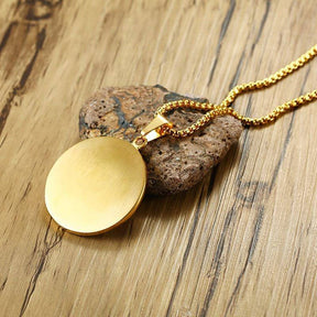 Master Mason Blue Lodge Necklace - Gold Compass and Square G Stainless Steel - Bricks Masons