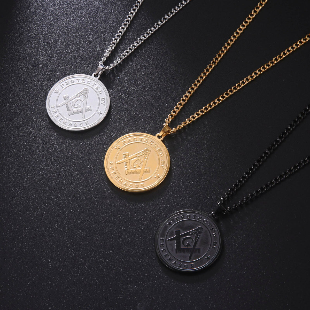 Master Mason Blue Lodge Necklace - Stainless Steel - Bricks Masons