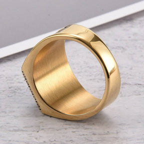 Master Mason Blue Lodge Ring - Black Stone Titanium Gold & Silver Color - Bricks Masons