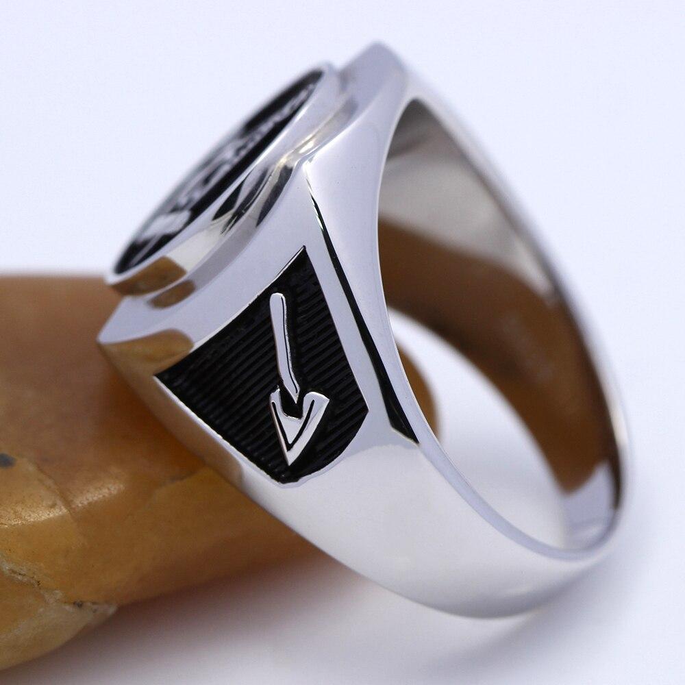 Master Mason Blue Lodge Ring - Compass and Square Sterling Silver - Bricks Masons
