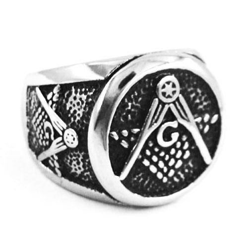 Master Mason Blue Lodge Ring - Stainless Steel - Bricks Masons